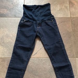 Dark wash maternity skinny jeans